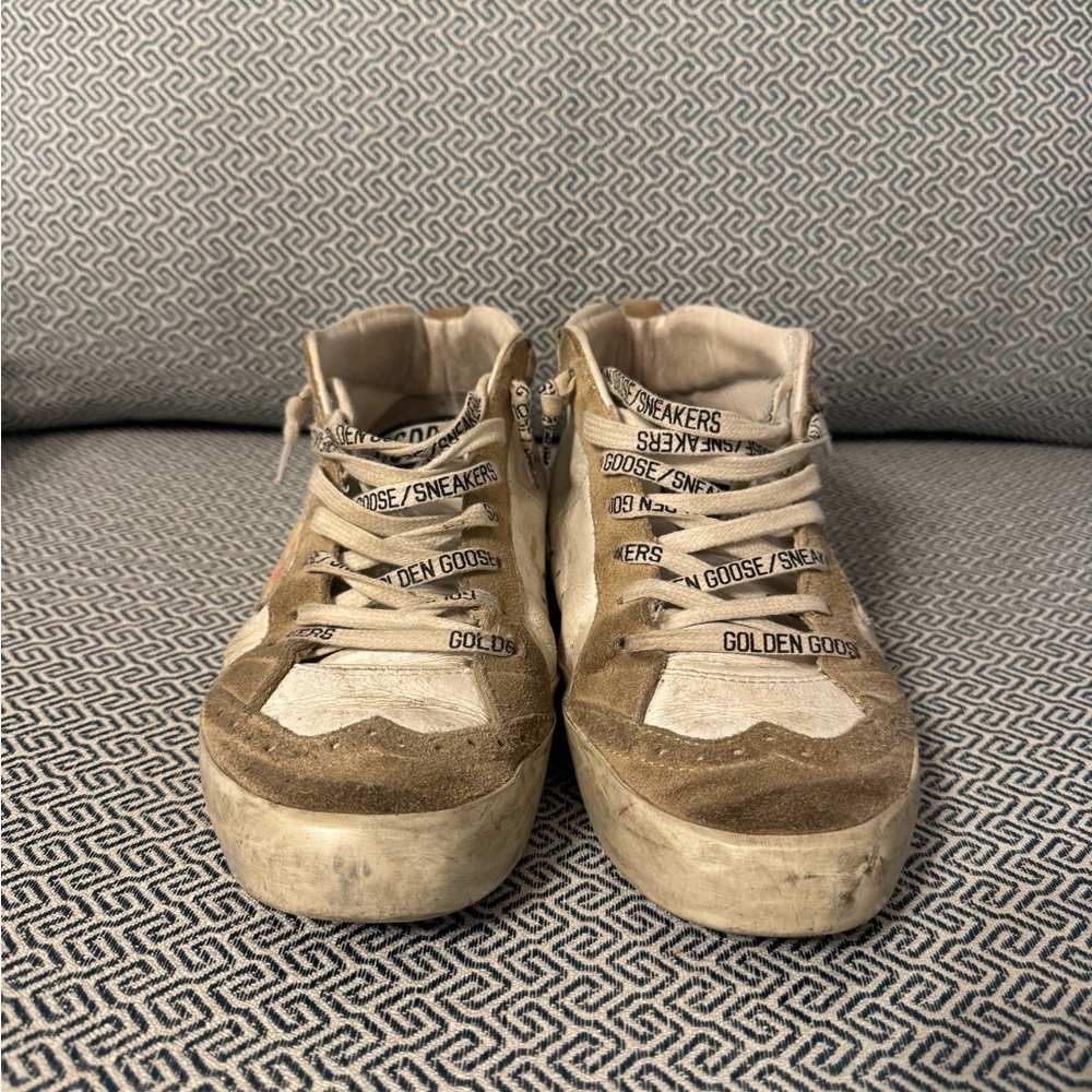 Golden Goose Tan Sneakers Casual Athletic Design